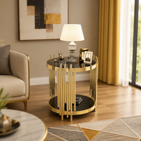Table basse multifonctionnelle de luxe léger, meubles de maison, table d'appoint pour salon, style nordique moderne, en acier inoxydable