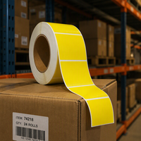 Étiquette thermique directe jaune 100x75mm pour emballage