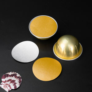 2000 pièces 54mm couvercles en feuille d'<span class=keywords><strong>aluminium</strong></span> compatibles avec les <span class=keywords><strong>capsules</strong></span> Vertuo Gold Film thermoscellable couvercle de joint en feuille pour capsule de café expresso - Product Image 1