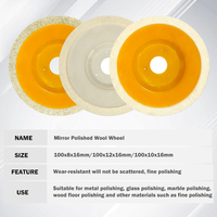 Roue de polissage en feutre de laine miroir de 100 mm de diamètre pour meuleuse d'angle en acier inoxydable OEM OBM