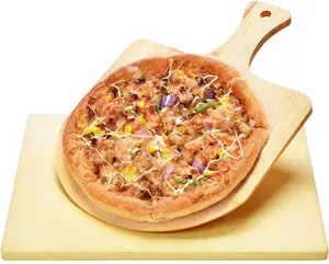 Bamboe Schop Pizza Schil Dienblad Plaat Met Pizza Steen Charcuterie Pizza Spatel Paddle Voor Bakken