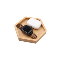 Plateau en bois hexagonal personnalisé, petits plateaux, sous-verres, plateau de service pour fruits, assiette à dessert en bois, présentoir, plateau multifonctionnel pour mariage