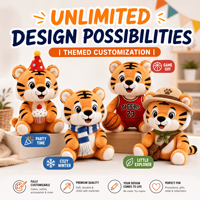 Peluche de Tigre, Diseño de Personaje de Mascota, Juguete de Peluche Personalizado, Fabricante de Juguetes de Peluche OEM ODM, Regalo Promocional de Alta Calidad Directo de Fábrica