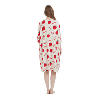 T-shirt d'été personnalisé imprimé pomme doux et frais écologique confortable surdimensionné long et ample pour femmes avec poches