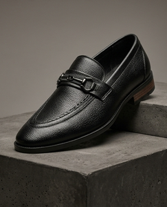 Asken Atelier Premium Loafers for Men Elegant Design <b>Slip</b>-<b>On</b> Closure Stylish Metal Buckle Synthetic Leather Upper All Seasons - Product Image 1