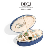 DEQI en stock : Étui de voyage pour bijoux, organiseur portable en velours, boîte de rangement pour bagues et colliers avec fermeture éclair