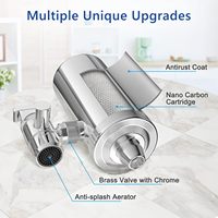 Keran Stainless Steel Filter air, sistem pemurni blok karbon, penggunaan rumah tangga untuk mengurangi klorin logam berat dan rasa buruk