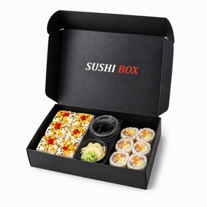 Caja de Papel para <span class=keywords><strong>Sushi</strong></span> Clásica de Lujo Personalizada al por Mayor con Compartimentos e Inserto para Salsa, Contenedor de Embalaje para Llevar Bento de <span class=keywords><strong>Sushi</strong></span> - Product Image 2