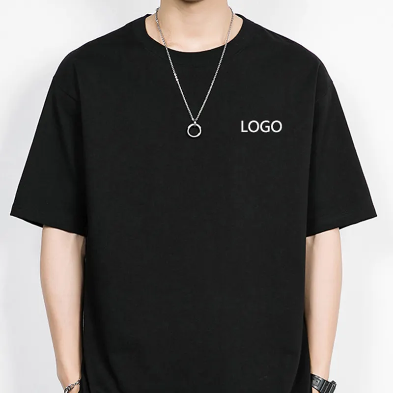 Camiseta con estampado de Puff para hombre, 100 algodón, 300 Gsm, marca de moda, logotipo personalizado, letras gráficas