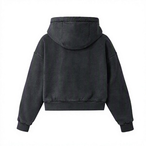 เสื้อฮู้ดดี้ผู้ชายไซส์ใหญ่ ทรงโอเวอร์ไซส์ สไตล์วินเทจ ล้างสีแบบแอซิด หนัก 450 กรัม ผ้าฝ้าย 100% ทรงไหล่ตก - Product Image 2