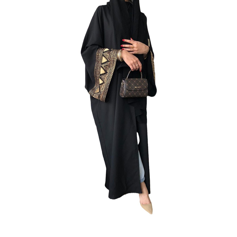 Embroidery Palestinian Keffiyeh Crepe Maxi Dress Wholesale