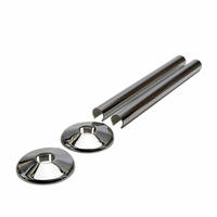 Cache-tuyaux de radiateur noir pour maison, lot de 2, 200 mm de long, pour tuyau de 15 mm, fixation par clip pour chauffage central