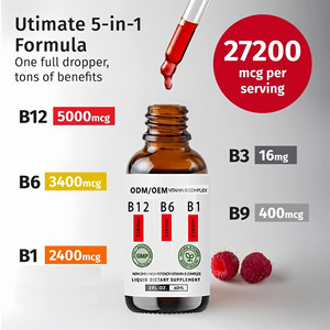 Gotas Líquidas de <span class=keywords><strong>Complejo</strong></span> de Vitamina <span class=keywords><strong>B</strong></span> 60ml con B12 5000mcg, B6 3400mcg, B1 2400mcg, Niacina, Folato, 100% Vegano, Sin GMO, Sin <span class=keywords><strong>Alcohol</strong></span> - Product Image 4