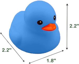 Whole Sale Custom Logo Blue Mini Rubber Ducks <b>Bath</b> Duck Toys That Squeak Baby Shower Toy & Party Decoration for Toddlers - Product Image 1