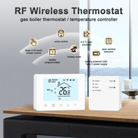 Termostato WiFi RF de Diseño Moderno con Receptor, Botón Táctil Sensible, Termostato Tuya para Caldera de Gas Doméstica, Termostato de Calefacción