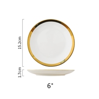 Assiettes de Luxe en Céramique avec Bord Doré, Vaisselle de Dîner en Porcelaine pour Hôtels, Restaurants, Mariages et Buffets Traiteur