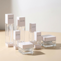 Pot carré en verre pour crème contour des yeux, fabrication directe usine OEM, avec récipient intérieur réutilisable de 30g et 50g pour emballage cosmétique