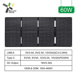 Panneau solaire pliable portable sorties multiples 10W 15W 20W 40W 60W ETFE étanche 30W 12V charge extérieure - Product Image 4
