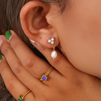 Boucles d'oreilles pendantes en perles et zircon 3A, élégantes et haut de gamme, bijoux pour femmes, résistantes à l'eau, de la marque Bingxin Jewelry