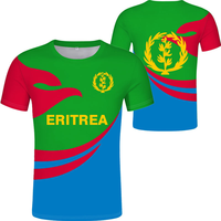 Ropa de moda tradicional de Eritrea, camisetas para hombre con tela de bandera de Eritrea, camiseta de poliéster, ropa con logotipo personalizado/Nombre/texto