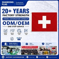 Drapeau suisse personnalisé de 3x5 pieds ; drapeau promotionnel extérieur en polyester non tissé ; signalétique imprimée numériquement résistante aux UV