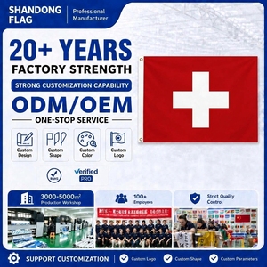 Drapeau <span class=keywords><strong>suisse</strong></span> personnalisé de 3x5 pieds ; drapeau promotionnel extérieur en polyester non tissé ; signalétique imprimée numériquement résistante aux UV - Product Image 1