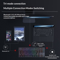 Clavier mécanique rétroéclairé AK40PRO tri-mode, universel pour le jeu et le bureau, compatible avec téléphone, PC, ordinateur de bureau, 87 touches avec mousse insonorisante