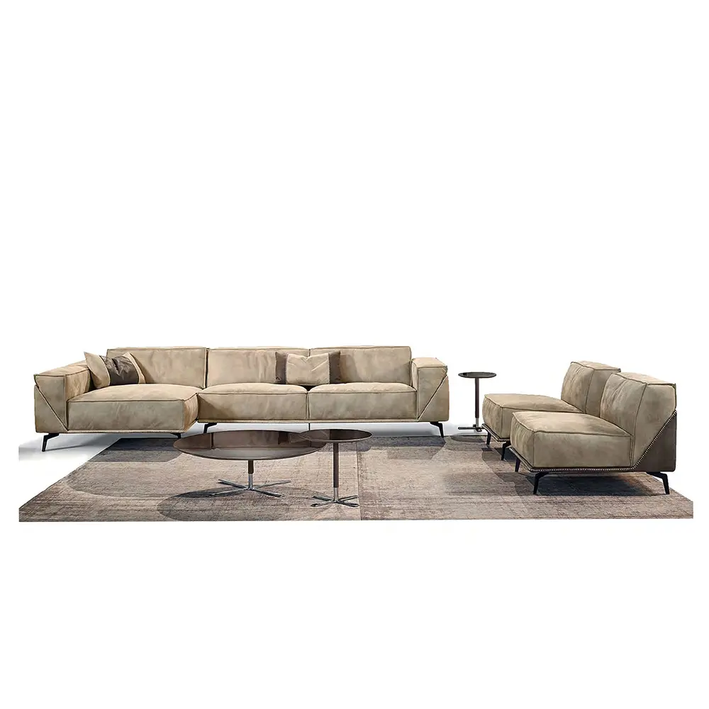 Conjunto de sofás seccionales para sala de estar, muebles modulares de cuero auténtico, diseño italiano, modernos, OEM, 1 Juego, gran oferta