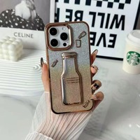 Étui de téléphone portable BAILI Factory New Beautiful Glitter Gradient 3D Coke Bottle pour Iphone 7 XR 12, coque de bouteille de vin électro-plaquée