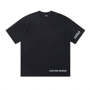 Custom 100% Cotton Boxy Oversize <b>Pocket</b> <b>T</b>-<b>shirt</b> Plus Size Men's <b>T</b>-<b>shirts</b> Hip Hop 300gsm Heavyweight <b>T</b> <b>Shirt</b> <b>With</b> <b>Pocket</b> - Product Image 1