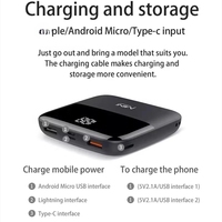 Venta al por Mayor de Fábrica, Banco de Energía Portátil Mini Q5 de 10000mAh, ABS, Delgado, con Doble Puerto USB, Soporte para Teléfono Celular, Carga Inalámbrica Solar