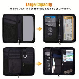 OEM Portable Black Passport <b>Bag</b> with Zipper Fire and Water Resistant Customized for Storing <b>Documents</b> Money Coins Certificates - Product Image 5