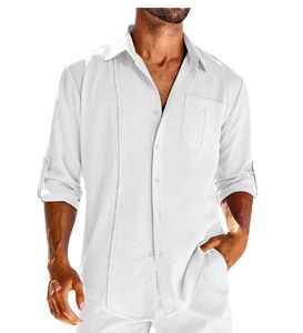 2024 vendita calda <span class=keywords><strong>camicia</strong></span> Casual da <span class=keywords><strong>uomo</strong></span> in cotone in <span class=keywords><strong>pizzo</strong></span> di canapa da polso - Product Image 6