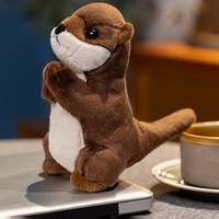 Peluche loutre à souhaits pour enfants en gros, poupée en tissu unisexe, yeux fermés, cadeau d'anniversaire, doudou, coton PP, super brodé
