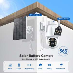 Caméra solaire pour Birdhouse Light Bluetooth 1000W 200W Flood avec panneau Sim 300W et 2 lentilles Street Cctv par panneaux - Product Image 2
