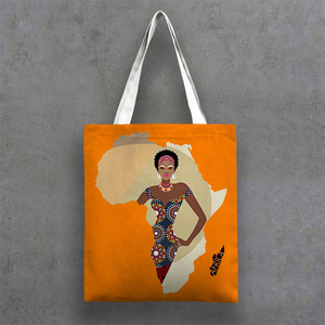 Châu phi người phụ nữ xinh đẹp nhân vật tùy chỉnh in vải chất liệu Tote Túi - Product Image 5