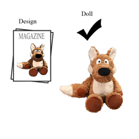 Boneka kustom minimal pesanan Pushie lucu lembut putih abu-abu bayi Serigala boneka hewan