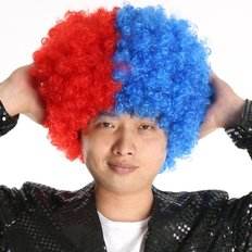 Disco Jumbo Wet Large Red Blue Party Perruque Wfoot Pogle Costumes - Product Image 1