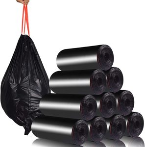 Sacchetti per la spazzatura ecologici biodegradabili e resistenti con coulisse compostabili da 30 galloni <span class=keywords><strong>neri</strong></span> da 33 galloni - Product Image 6