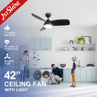 Ventilateur de plafond mobile 1stshine 42 pouces, nouveau modèle intérieur, moteur écologique, commande intelligente par application, pales réversibles, 6 vitesses, avec éclairage