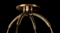 XZ americano español alabastro mármol Led interior Art Deco latón piedra techo alto tríada candelabro lámpara colgante