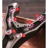 Nouvelle Fronde de Chasse Robuste à Roulements Multiples, Fronde Professionnelle en Métal avec Bande Élastique pour Tir en Extérieur et Pêche