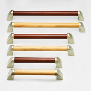 Ergonomic Non-slip Solid Wood Handrail with Zinc Alloy Bracket, <strong>Wall</strong> Mounted Stair Safety <strong>Rail</strong> - Product Image 2