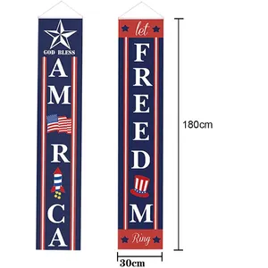 Independence Day Door Curtain Banner Independence Day Couplet Banner Flag