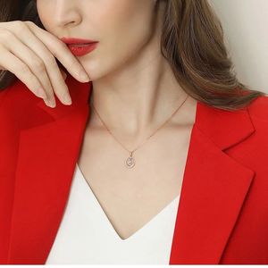 Collar con Colgante de Moissanita D en Oro Rosa Real de 18K Personalizado para Mujer, Cadena de Joyería Sólida Au750 de Moda - Product Image 5