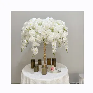 New Style Hydrangea Rose Ball Wedding Centerpiece Orchid Flower Wedding Hall Decoration Artificial Flower Center Pieces