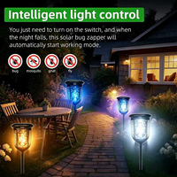 Torche anti-insectes LED à énergie solaire, lampe de pelouse anti-moustique, étanche, lumière UV, pour le jardin