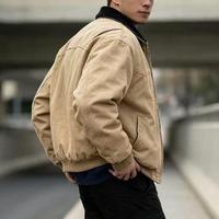 Veste bomber vintage tendance en polyester personnalisée pour homme, veste streetwear d'hiver