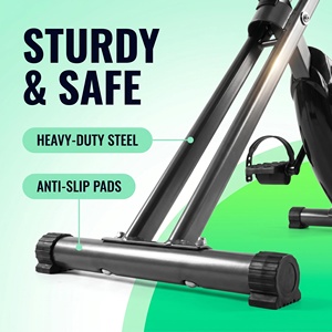Vélo d'exercice pliable à résistance magnétique avec cadre en acier pour entraînement cardio à domicile, logo personnalisé - Product Image 2