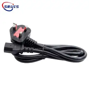 British Lead Cord 3 Pin UK Plug To Figure 8 Connector C7 AC Power Cable for Laptop Travel Adapter